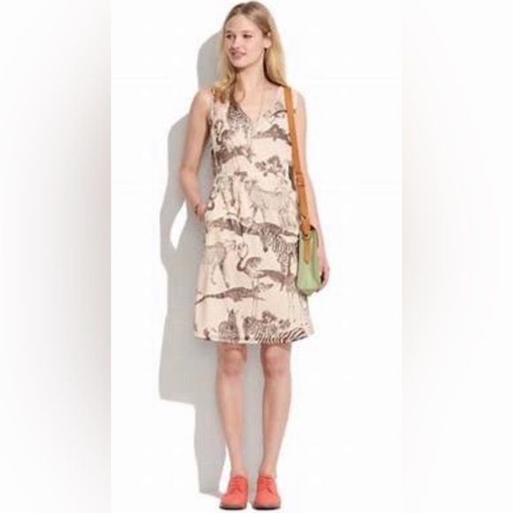 Madewell Silk Safari Print Mini Dress - Picture 1 of 11